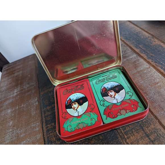 Coca Cola Playing Cards in Tin - Picture 2 of 7